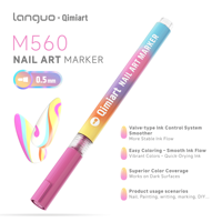 Ensemble de marqueurs pour nail art aux couleurs tendance, stylos graffiti néon fluorescents vifs en PET pour la création de designs de manucure estivaux