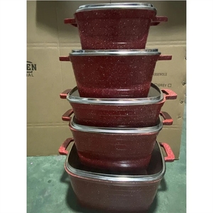 Juego de 10 Ollas y Utensilios de Cocina Antiadherentes de Granito y Mármol con Revestimiento de Fundición a Presión - Product Image 6