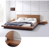 Cadre de lit en bois massif matelas fondation tatami lit mural plates-formes meubles de chambre à coucher de luxe avec peinture élégante finie