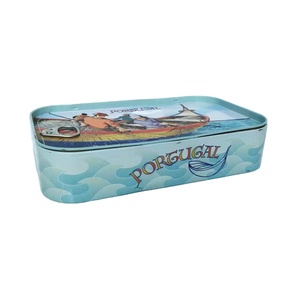 Hộp Thiếc Hình Chữ Nhật Trống Rỗng Với Nắp Cắm Và Với Vòng Kéo Trên Nắp Đậy Hàng Đầu Bồ Đào Nha Sardine <span class=keywords><strong>Tin</strong></span> Có Thể Với Nắp - Product Image 2