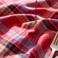 Nappe de Noël rayée en polyester tissé teint en fil, rectangulaire, lavable, réutilisable, anti-poussière, pour la maison, les fêtes et les banquets