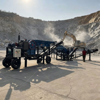 Concasseur à mâchoires mobile diesel PE250x400 de fabrication chinoise avec crible, produisant trois types d'agrégats – Usine de concassage à mâchoires