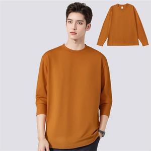 T-<span class=keywords><strong>shirt</strong></span> pour <span class=keywords><strong>homme</strong></span> à manches longues, col rond, en coton pur 230G, couleur unie, anti-rides, respirant, coupe ample, vente en gros - Product Image 2