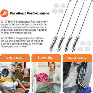 Kit de tige de suspension de rondelle OEM W10780045 d'usine pour pièces de machine à laver <span class=keywords><strong>Whirlpool</strong></span> - Product Image 2