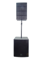 Système de sonorisation actif avec subwoofer 18 pouces et deux enceintes professionnelles de 4 pouces, modèle exclusif, système audio DJ pour événements en extérieur