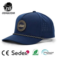 Casquette de baseball perforée respirante à logo personnalisé découpé au laser, casquette snapback OEM en gros pour le sport, la pêche et le golf