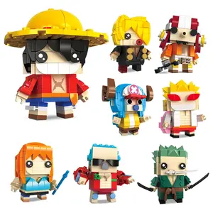 Blocchi di costruzione assemblati di personaggi anime, un pezzo, Kakashi, Sasuke, giocattoli educativi, 24 stili, vendita calda