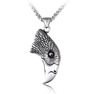 SSLHP133P Stahls oldat riesigen Adler kopf Anhänger für Männer Edelstahl Punk Tier kette Halsreif Totem Charm Schmuck