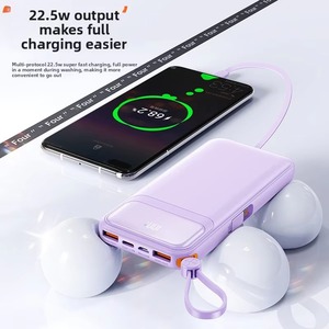 <span class=keywords><strong>Batterie</strong></span> au lithium polymère à charge rapide PD 22,5 W, 10 000 mAh, <span class=keywords><strong>batterie</strong></span> <span class=keywords><strong>externe</strong></span> portable avec prise en charge du câble de données, logo <span class=keywords><strong>personnalisable</strong></span> - Product Image 2