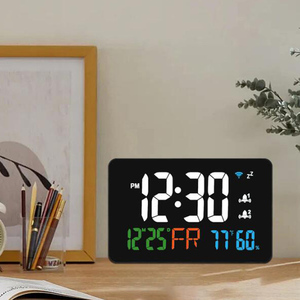 Nouvelle Arrivée Horloge Murale Électronique Connectée Wi-Fi Grande Taille avec Affichage Température & Humidité, Alarme et Alimentation USB pour Chambre et Décoration Intérieure - Product Image 5