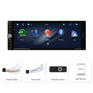 Podofo 6.9インチ 1DINカーステレオ ワイヤレスCarPlay＆<span class=keywords><strong>Android</strong></span> Auto対応 BT FM USB TYPE-C急速充電 カーMP5プレーヤー オートラジオ ODM OEM - Product Image 6