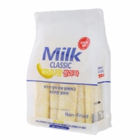 Biscuits soufflés au lait et à la banane pour enfants, emballage boîte petit-déjeuner/collation, non frits, cuits au four