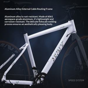 Vélo de <span class=keywords><strong>route</strong></span> QUQI HD-R680 B2B 700*28C, cadre en alliage d'aluminium léger, guidon à bascule, frein à disque, 18 vitesses, pour adultes en plein air - Product Image 5