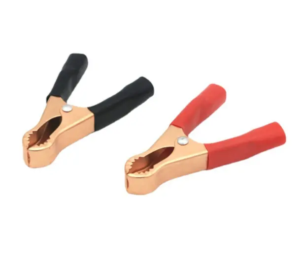 2Pcs 30A Red + Black 75mm Crocodile Car Caravan Van Battery Test Lead Clips Best Promotion Alligator Clips Connector Plug Power