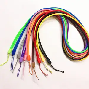 PVC Jelly round mobile phone lanyard mobile phone case silicone solid color luminous glue rope ID badge work card key lanyard