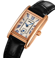 Jam Tangan Wanita Kulit Kecil Modis Quartz SKMEI 2297 Arloji Wanita Mewah Retro Angka Romawi Kualitas Emas