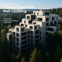 Pierre flexible en travertin, ultra-légère, design léger pour le revêtement des bureaux d'accueil, design de comptoir d'accueil