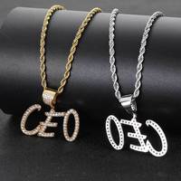 VEROMCA Hip Hop Herbe Alphabet Nombre Épissage DIY Pendentif Micro Incrusté Zircon Creative Personnalisé Hommes Femmes Collier