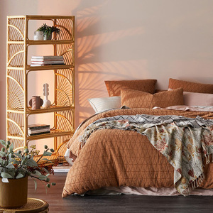 رف كتب منسوج من الراتان الطبيعي من الشمال متعدد الطبقات رف تخزين أثاث منزلي حديث متعدد الطبقات لخزائن غرفة المعيشة - Product Image 3