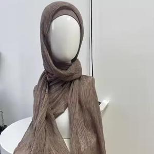 Venta caliente textura mezcla de algodón arrugada algodón Modal Hijabs venta al por mayor arrugada sucia rayón <span class=keywords><strong>Hijab</strong></span> mujeres musulmanas <span class=keywords><strong>Hijab</strong></span> - Product Image 5