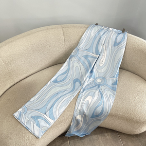 Ensemble décontracté 3 pièces pour <span class=keywords><strong>femme</strong></span> : chemise à manches longues, <span class=keywords><strong>pantalon</strong></span> large et bandeau, imprimé abstrait, style créateur - Product Image 3
