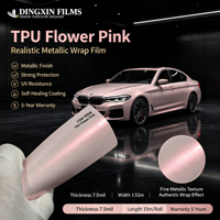 Film Pelindung Cat Mobil Premium TPU Warna Pink Bunga PPF Self-Healing Anti-Gores Layanan OEM Pabrik 7.5mil