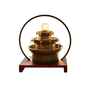 Fuente de Agua Interior Minimalista de Resina Redonda para Escritorio, Decoración Artesanal para Oficina, Decoración para Sala de Estar - Product Image 5