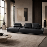 Canapé modulaire carré extensible convertible moderne italien minimaliste, canapé-lit rembourré avec base en métal pour salon
