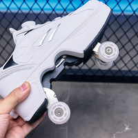 Chaussures de roller rétractables à quatre roues pour adolescents, chaussures de sport transformables