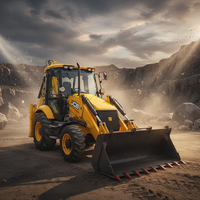 Chargeuse-pelleteuse JCB 3CX d'occasion de marque britannique, type à roues, essai disponible, matériel de construction d'occasion