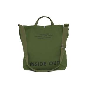 Inside Out <b>Canvas</b> Tote <b>Bag</b> Large 100% Cotton Simple Casual Women's Weekender <b>Bag</b> <b>Black</b> - Product Image 2