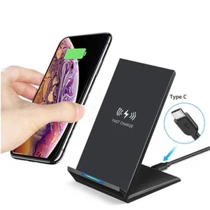 Custom Logo Type C Fast Charging LED Portable Mobile Wireless Charger Station Magnetic 15w qi Wireless Charger Pad For Phone