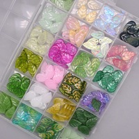 Paquete de 200 piezas de cuentas espaciadoras sueltas de cristal checo de 11x18mm, color metálico, forma de hoja, patrón de hojas verdes transparentes, dijes DIY de cristal