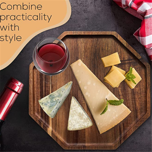 17x6 "dài với rãnh & xử lý sang trọng Snack mái chèo lớn XL đảo ngược khay cho bữa ăn tối bên Keo Gỗ phục vụ Platter - Product Image 5