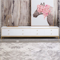 Meuble TV moderne de luxe et ensemble de table basse meuble TV de salon avec 8 tiroirs