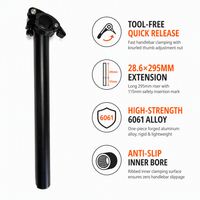 Custom Sand Black D-AL-001 Single Straight Extension Tube In-Line Handlebar Stem Riser untuk Sepeda Lipat E-Bike OEM ODM