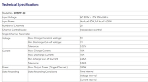 20 kênh 5V 10A Lithium Ion di động phí xả thử nghiệm cân bằng bảo trì máy DT50W-20 Pin cycler hệ thống - Product Image 6