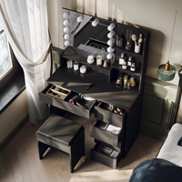 Meubles de chambre à coucher Ensemble table de toilette de maquillage Commode moderne Coiffeuse de luxe avec miroir et tiroirs