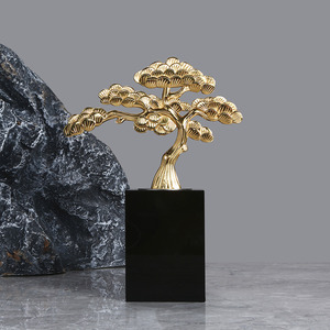 Adorno de Pino Estilo Chino, Arte Moderno en Cobre, Decoración para el Hogar, Sala de Estar, Entrada - Product Image 2