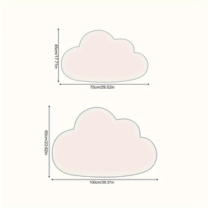 Tapis en fausse fourrure de lapin en forme de nuage blanc, lavable en machine, pour chambre d'enfant, salon, bureau - Product Image 3