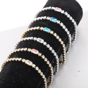 Pulseras de tenis Rinhoo de acero inoxidable 316L con circonitas, para mujer, estilo INS, ligeras, de lujo, impermeables, chapadas en oro de 18K PVD. - Product Image 2