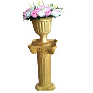 SPR Weiße Runde Römische Säule PVC-Kunststoff Blumenständer für Hochzeits-Tischdekoration Blumen- und Kuchenständer Dekoration - Product Image 1