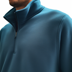 Giacche in Pile Sherpa Personalizzate, Felpe Riciclate con Zip 1/4, Giacche in Pile Polare a Maniche Lunghe da Uomo con Tasche - Product Image 6