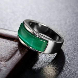Fatingna Custom Sterling Agate Stone Zircon <span class=keywords><strong>Jewelry</strong></span> Anillos de acero inoxidable para hombres - Product Image 6