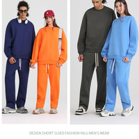 2025 automne hiver nouveau polaire ample 350g à la mode marque sweat hommes surdimensionné épaissi col rond sweat