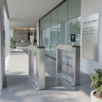 Barrière pivotante de contrôle d'accès pour immeuble de bureaux, RFID, code QR, empreinte digitale, tourniquet vertical électronique, moteur sans balais, acier inoxydable