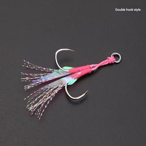 Nouvelle leurre métallique réfléchissante effet peau de poisson, avec hameçon simple sans soudure pour attirer les poissons, jig métallique avec hameçon double assisté - Product Image 2