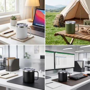 Taza Aislada de Acero Inoxidable con Recubrimiento <span class=keywords><strong>en</strong></span> <span class=keywords><strong>Polvo</strong></span> de 14 oz, Personalizada OEM/ODM, con Asa, Admite Grabado Láser, Serigrafía e Impresión UV de Logotipo - Product Image 6