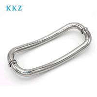 KKZ moderne 80 degrés Radian rond en acier inoxydable 304 poignée de porte en verre poignée à levier pour porte de douche