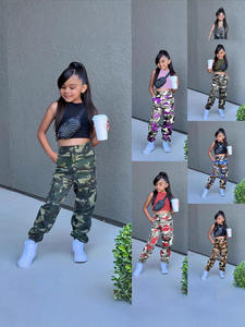 Conjunto de <span class=keywords><strong>Ropa</strong></span> para Niñas Verano 2026, Chaleco Moderno + Overol de Camuflaje Estilo Hip-Hop, Dos Piezas - Product Image 2